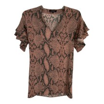 Olivaceous Womens Dress Size Small S Pink Snake Skin Short Sleeve Ruffle... - £18.17 GBP
