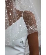 Glitter bridal veil  2 tiers in super soft tulle with comb for hair - £34.54 GBP+