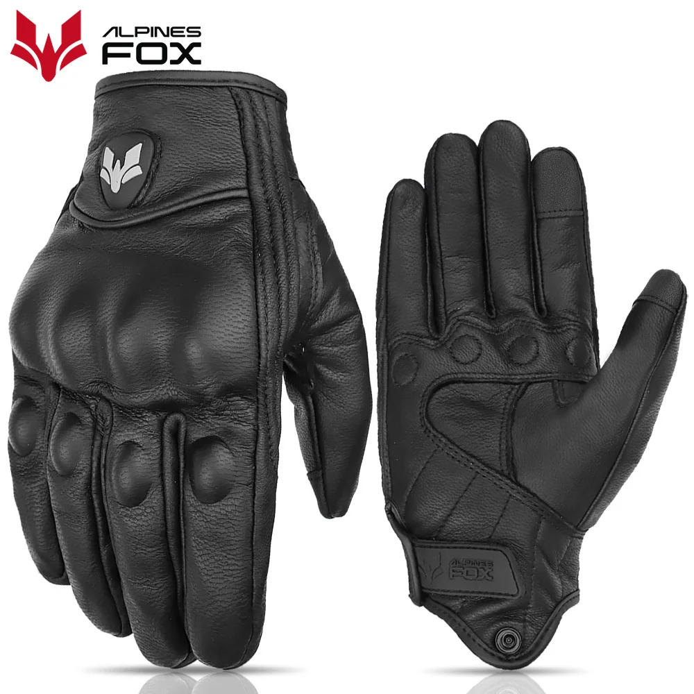 Vintage Genuine Leather Perforated Motorbike Gloves Men Women Retro Summer - £22.99 GBP+