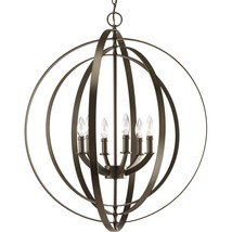 Equinox Collection Silver Six-Light Luxury Hanging Pendant Light - £410.46 GBP