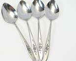 Oneida Rose Shadow Community Oval Soup Spoons Stainless 6 7/8&quot; Lot of 4 - $14.69