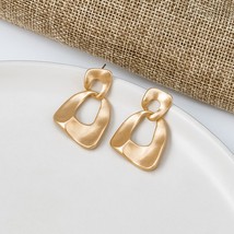 VCORM Fashion Statement Vintage Gold Twisted Hanging Earring 2021 Simple Geometr - £7.70 GBP