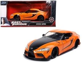 Toyota Supra Orange with Black Stripes &quot;Fast &amp; Furious 9 F9&quot; (2021) Movie 1/24 - £35.22 GBP