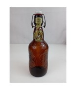 Vintage Grolsch Amber Brown Beer Bottle w/ Porcelain Swing Top Lid - $3.95