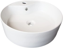 Wells Sinkware Round 19 X 19 Ceramic Vessel Vanity Bathroom Above Counter - $130.99