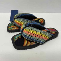 Farm Rio Black Banana Puffy Fluffy Crochet Flip Flop Womens Size 5 Super Cushy - £116.89 GBP