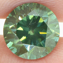 Round Shape Diamond Fancy Green Color Loose VS2 Real Natural Enhanced 2.61 Carat - £3,507.87 GBP