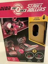 Neon Pop N Lock Street Rollers clip-on LED Age 6+ 110 Lb. Pink &amp; Black S... - $8.42