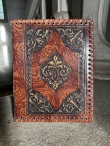 Vintage French Embossed Leather Notebook Cover For Journaling and Artists - $1,446.35 MXN