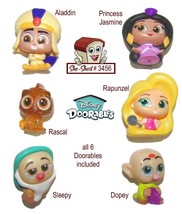 Disney lot of 6 Doorables Aladdin, Jasmine, Rascal, Rapunzel, Sleepy &amp; Dopey - $19.95