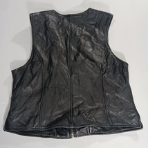 Valerie Stevens New Zealand Lambskin RN#13711 Women’s Black Leather Vest Size M image 2