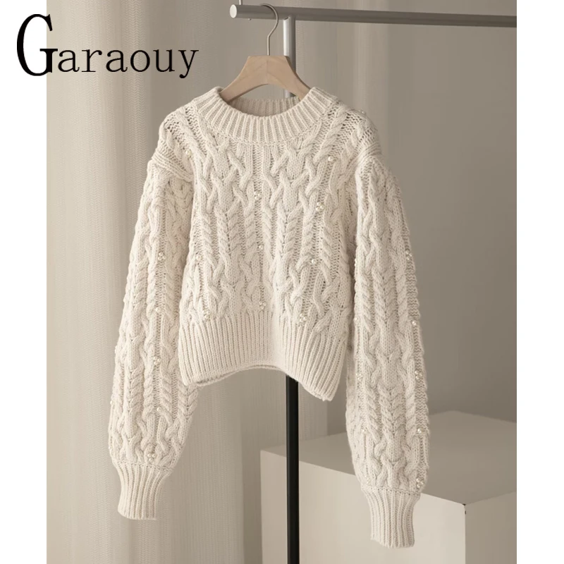 Garaouy  Winter Knit Pullover Woman Vintage Jacquard Weaving Short  Female  s Ju - £141.91 GBP