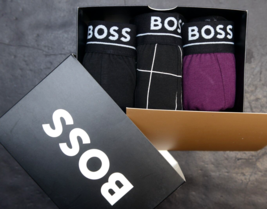 HUGO BOSS Uomo 3-Pack Multicolore Elasticizzato Cotone Intimo Tronco Box... - $24.72