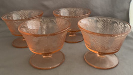 Set of 4 Pink Normandie Sherbet Bowls by Federal Glass 1933-40 - $20.00