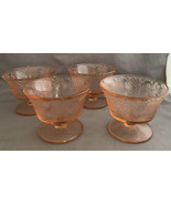 Set of 4 Pink Normandie Sherbet Bowls by Federal Glass 1933-40 - $20.00