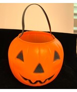 1980 Orange Jack O Lantern Blow Mold Pumpkin Bucket Carolina Enterprises... - $10.83 CAD