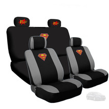 For Kia New Superman Car Seat Cover with Classic POW Logo Headrest Cover - £43.57 GBP