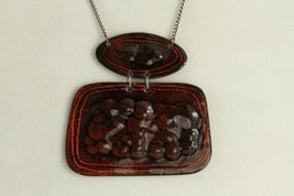 Mid Century Modern Mcm Enamel Copper Fat Lava Necklace Maryanne Webber Gallery - £35.85 GBP