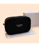 Chanel beaute cosmetic pouch, black and gold, 2021 holiday VIP gift - $60.00