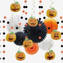 WhimsyFest Party Decor Kit - Pumpkin F Swirls, Paper Lanterns, Circle Dot Garlan - $43.55