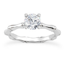 Diamond Engagement Ring Round Cut D SI1 Treated Solid 14K White Gold 0.95 Carat - £1,837.12 GBP