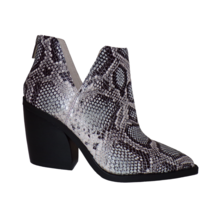 Vince Camuto Gigietta Ankle Bootie Black Embossed Snake Print Size 7.5 M New - £27.74 GBP