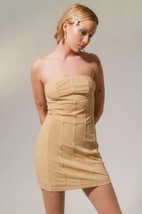 Urban Outfitters UO Bari Corset Mini Dress Tan (Size XL) NEW W TAG - £38.49 GBP