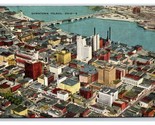 Aerial View Skyline and River Toledo Ohio OH UNP LInen Postcard R27 - $2.92