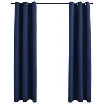 Navy Blue Blackout Curtains by vidaXL, 37x95", Fabric Rings, 2 Pcs - $86.99