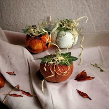 Lot Of 3 Handmade Pumpkin Pin Cushions Fall Decor 2-Small 1.8”x2.5” 1- 2... - $23.38