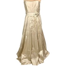 Kay Unger NY 100% Silk Gown Sweetheart Neckline Pleated Strapless Belted... - £97.38 GBP