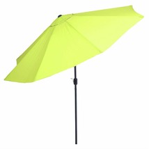 10 Feet Aluminum Pole Umbrella with Auto Tilt Crank Lime Green 9 Ft High - £75.70 GBP