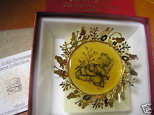 Vintage HUMMEL Gold Christmas Ornament -ALLELUJIA.....SALE......FREE POSTAGE USA - $11.09