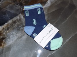 Janie &amp; Jack Navy Blue Pineapple Socks Size 12/24 Months Infant&#39;s NEW - £7.86 GBP
