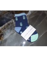 Janie &amp; Jack Navy Blue Pineapple Socks Size 12/24 Months Infant&#39;s NEW - £7.84 GBP