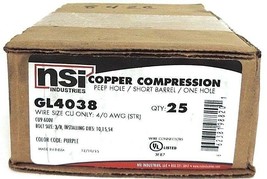 Nib Nsi GL4038 Copper Compression Short Barrel, One Hole, Purple - Qty 25 - £197.52 GBP