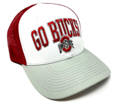 OHIO STATE UNIVERSITY GO BUCKS GREY WHITE RED MESH TRUCKER SNAPBACK HAT ... - $21.80