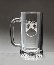 Stevens Irish Coat of Arms Glass Beer Mug (Sand Etched) - $27.72