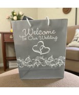35 Silver Welcome To Our WEDDING two Linked hearts 9”x7” Party GIFT BAGS... - $24.74