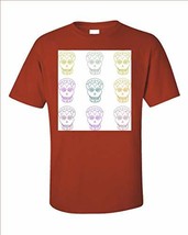 Sugar Skulls Day of The Dead DOD Design - Unisex T-Shirt Orange - £29.27 GBP