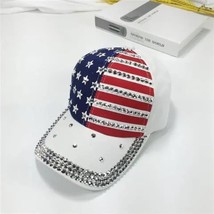 Hats Women&#39;s Tide Color-Blocked Baseball Caps Rhinestone Diamond Caps Visors - £8.22 GBP