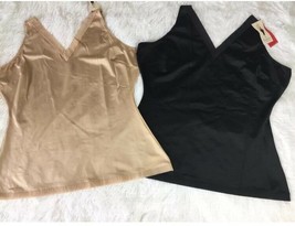 SPANX Camisole Double V-Neck Smooth Sleek Shaping Top Nude Black Slimpli... - $48.48+