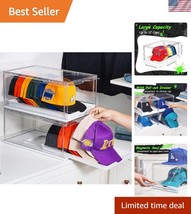 Modern Stackable Hat Organizer - 2 Clear Boxes for Easy &amp; Dust-Free Access - $52.50