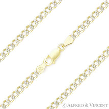 2.7mm Cuban Curb Sterling Silver 14k Yellow Gold-Plated Mens Link Chain Bracelet - £13.06 GBP+