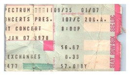 Ted Nugent Concert Ticket Stub January 7 1978 Philadelphia Pennsylvania - £27.25 GBP