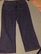 Ladies Lee jeans Size 14P relaxed straight leg At the waist blue distress rodeo - £11.57 GBP
