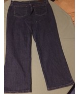 Ladies Lee jeans Size 14P relaxed straight leg At the waist blue distres... - £11.59 GBP