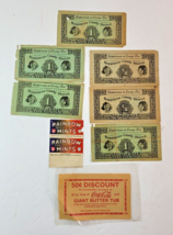 Vintage Lot 6 Happiness Candy Stores Coupons Certificate + Bonus Mints 1920&#39;s - £54.50 GBP
