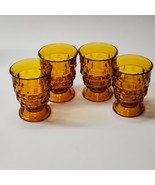 Vintage Whitehall By Colony Cubist 4.5” Amber Juice Tumbler Glass - Set ... - $28.68 CAD