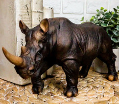 African Safari Grasslands Rhinoceros Horned Beast Decorative Figurine 11... - $33.99